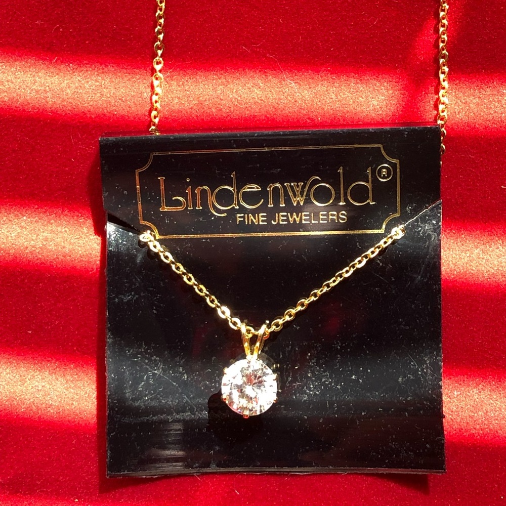 Cz gold tone necklace